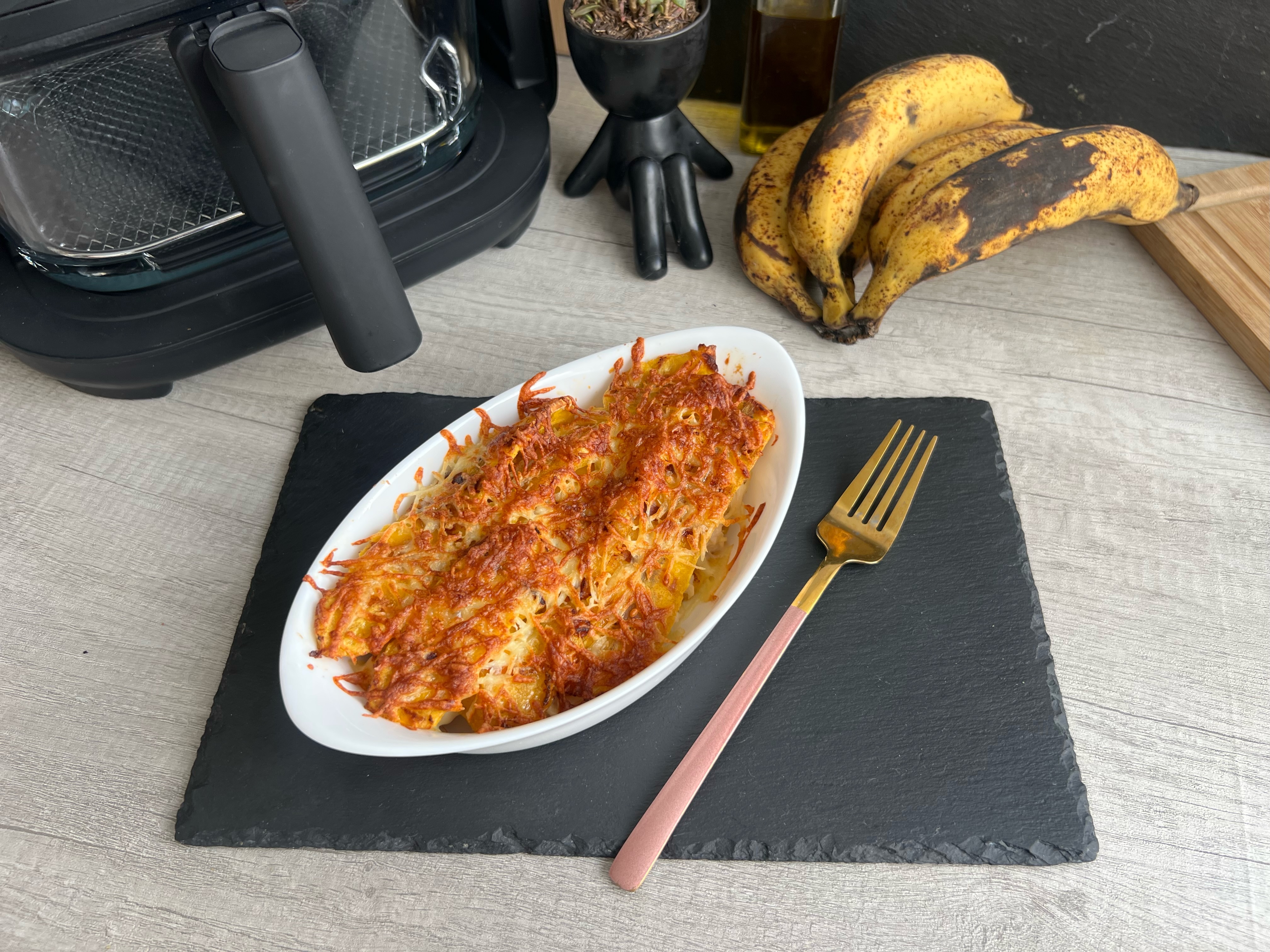 Lasaña de plátano maduro con pollo: receta casera fácil