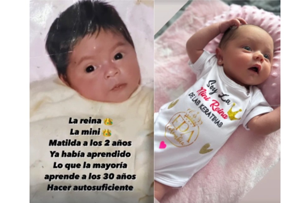La creadora de contenido también compartió una foto suya cuando era bebé y la comparó con su hija. “Qué locura”, comentaron en redes.