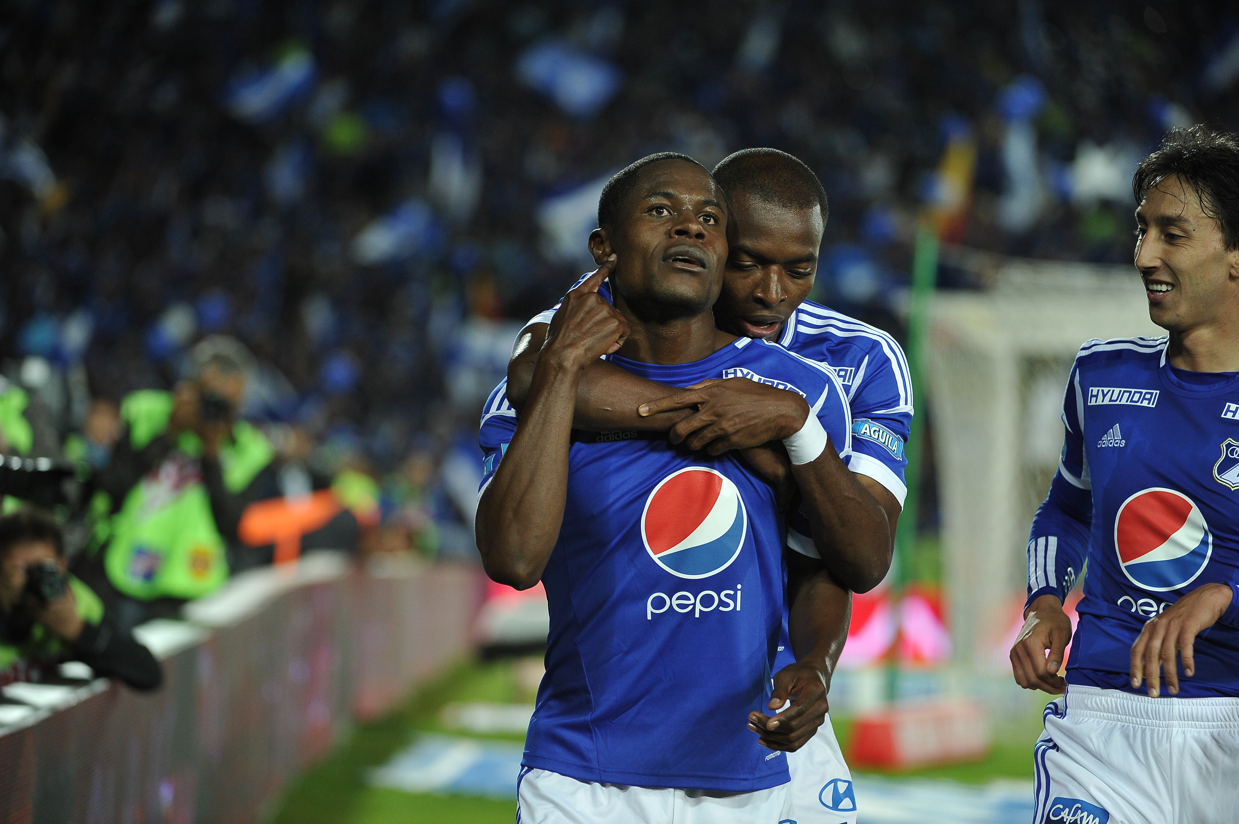Futbolista colombiano, delantero de Millonarios, en el partido de vuelta ante Independiente Medellín por la final de la Liga Postobón II-2012.