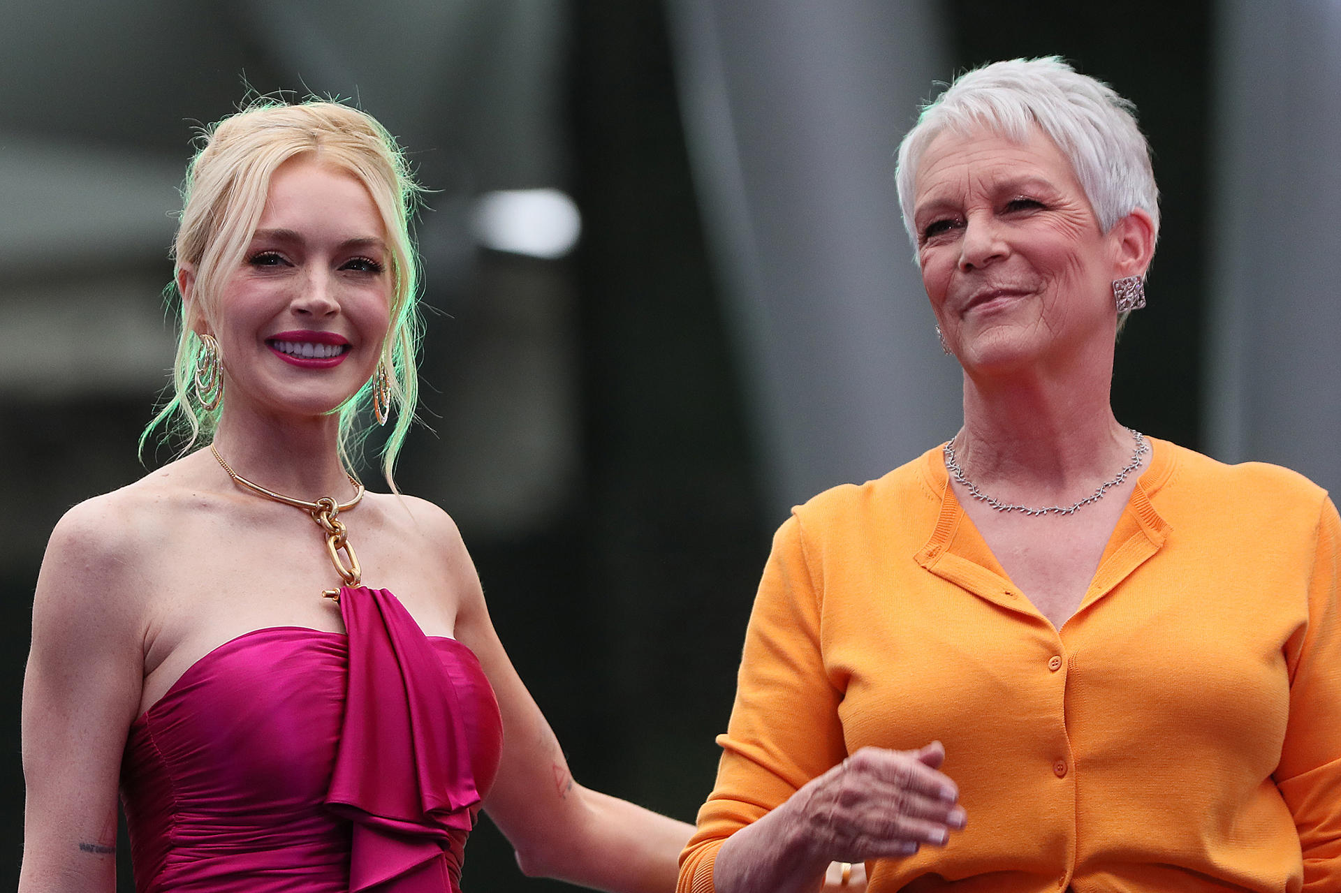 Lindsay Lohan y Jamie Lee Curtis  en México con secuela de ‘Otro Viernes de locos’