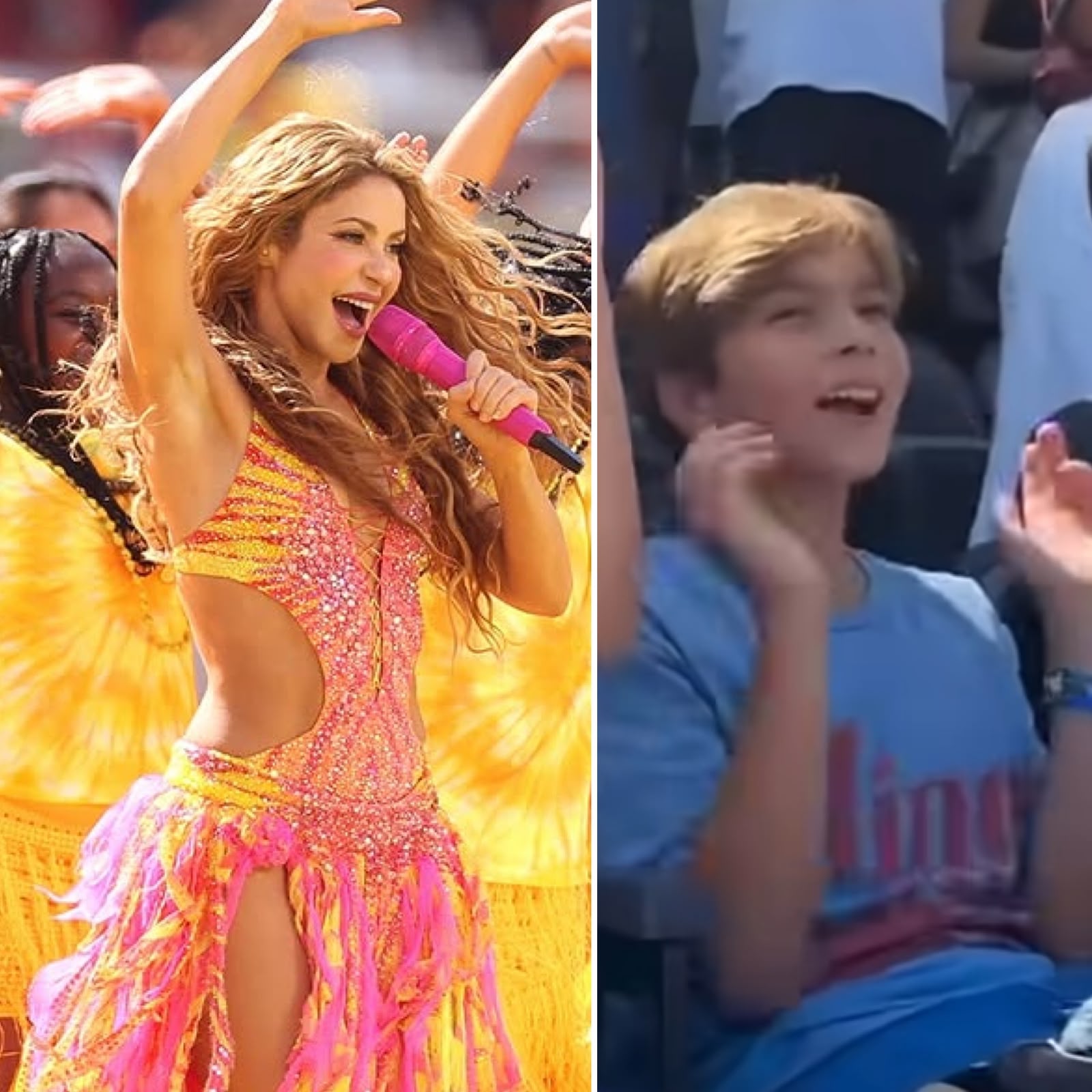 Piqué y sus hijos Milan y Sasha: así vivieron el show de Shakira ¿Dónde estuvo Clara Chía?