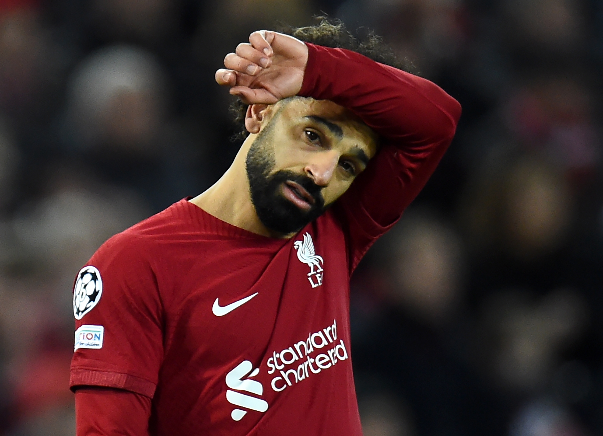 Liverpool (United Kingdom), 21/02/2023.- Mohamed Salah of Liverpool during the UEFA Champions League, Round of 16, 1st leg match between Liverpool FC and Real Madrid in Liverpool, Britain, 21 February 2023. (Liga de Campeones, Reino Unido) EFE/EPA/Peter Powell