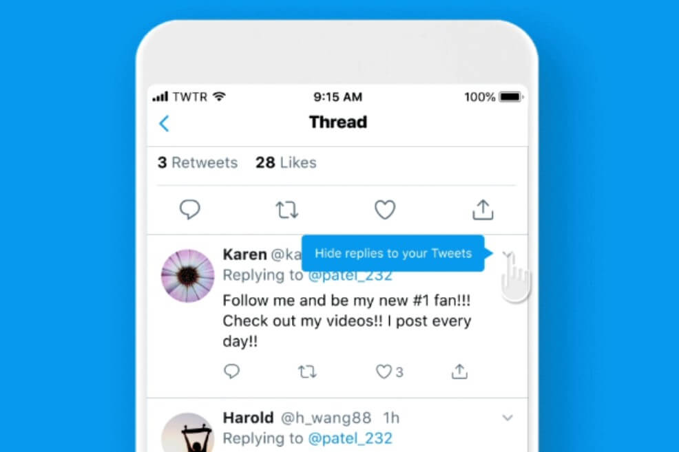 Twitter realiza pruebas para incluir la opción “ocultar respuesta”