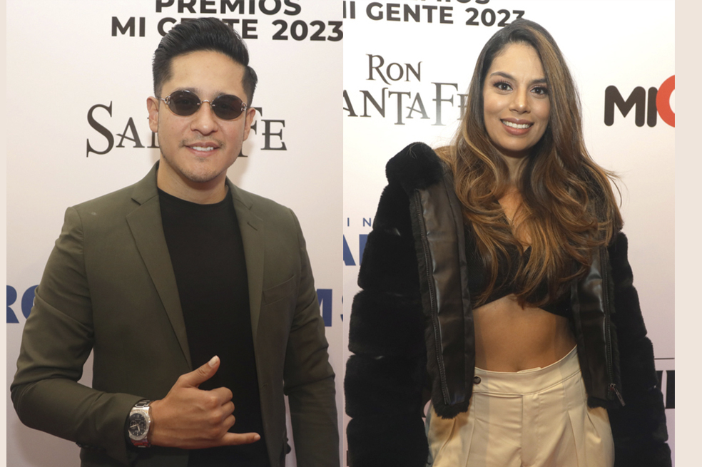 Dareska y Juan Pablo Navarrete en el lanzamiento de los Premios Mi Gente 2023