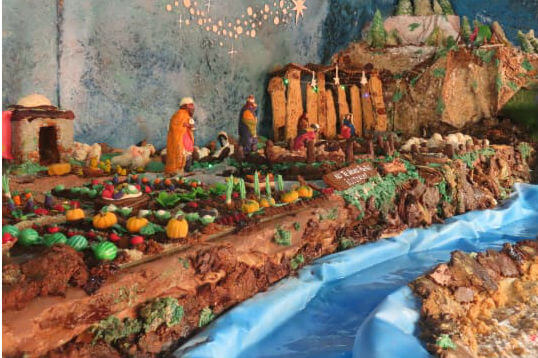 Esta es la séptima vez que en Floridablanca construyen este pesebre de dulce / Cortesía 