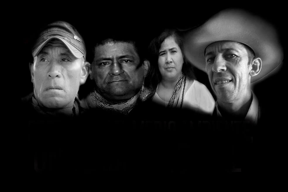 Un homenaje a los 24 defensores del medio ambiente asesinados en Colombia en el 2018