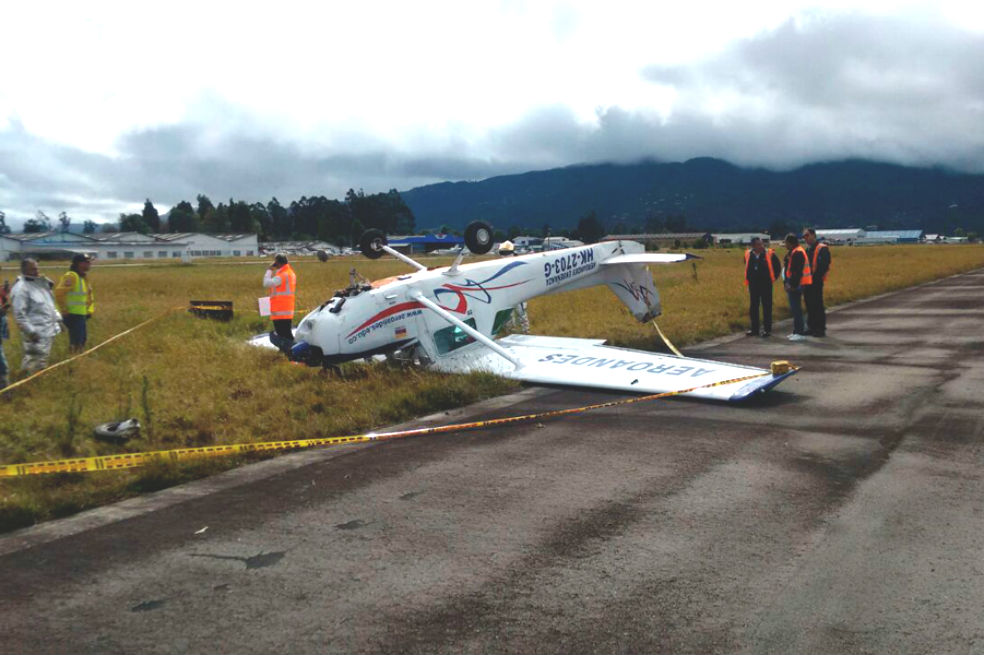 Un herido deja accidente de avión de instrucción en aeropuerto de Guaymaral