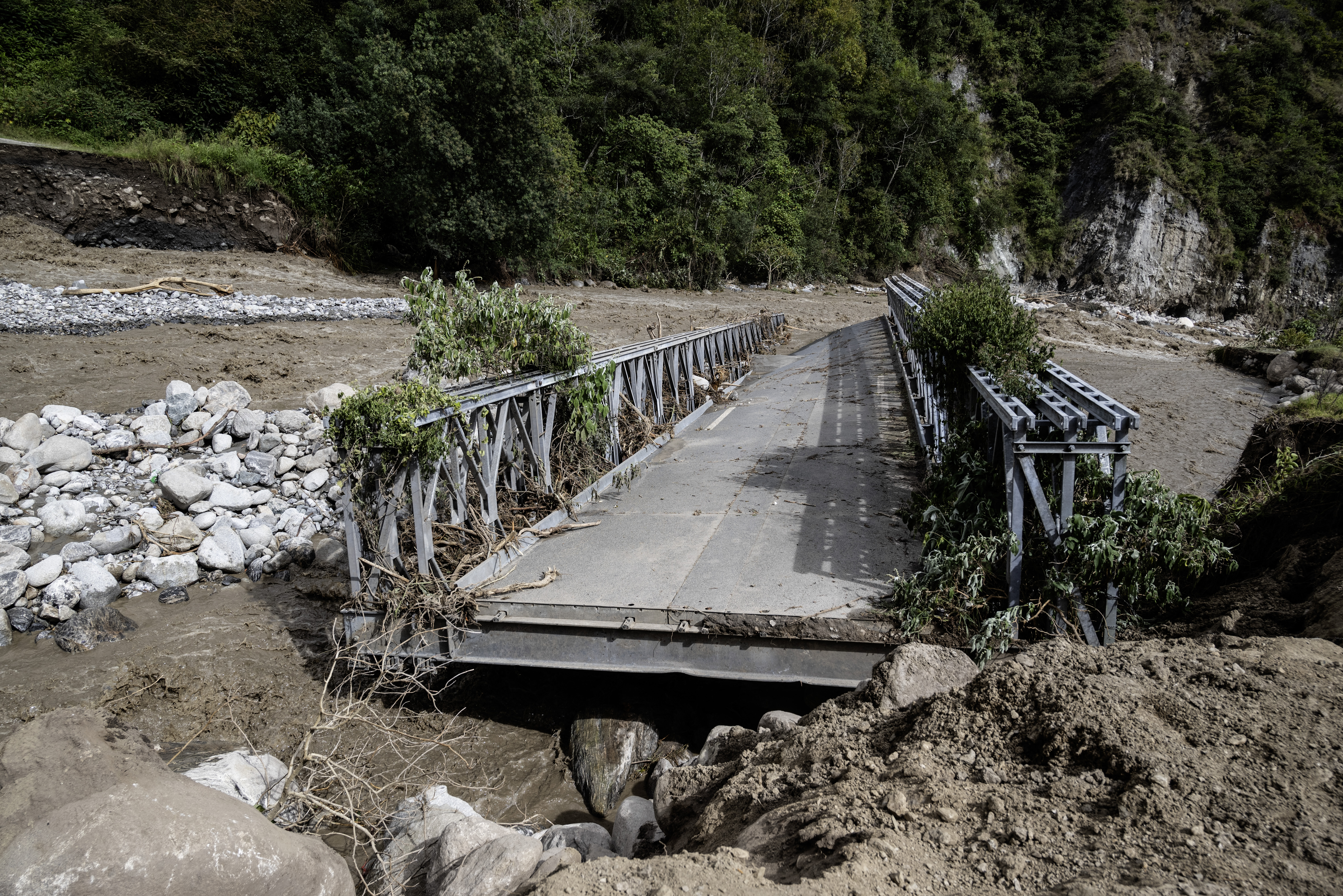 Inundación cerca del río Chama, en el estado de Mérida, occidente de Venezuela.