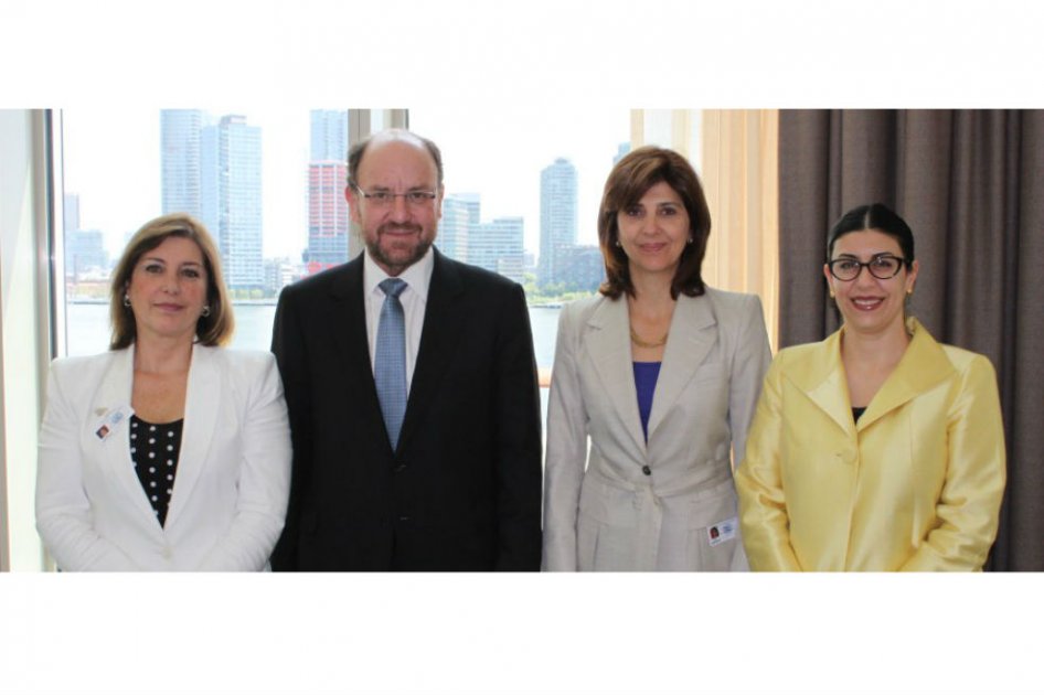 os Ministros de Relaciones Exteriores de Colombia, María Ángela Holguín; Perú, Eda Rivas; Chile, Alfredo Moreno; y la vicecanciller de México, Vanessa Rubio. 