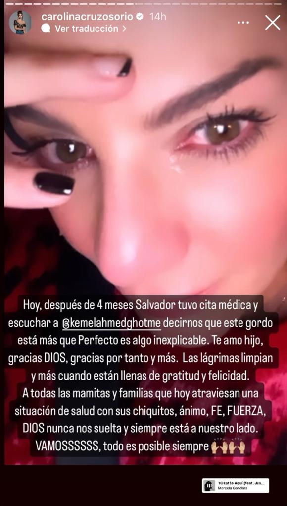 La presentadora de Día a Día, Carolina Cruz, no aguantó las lágrimas después de su cita con el médico de su hijo menor Salvador