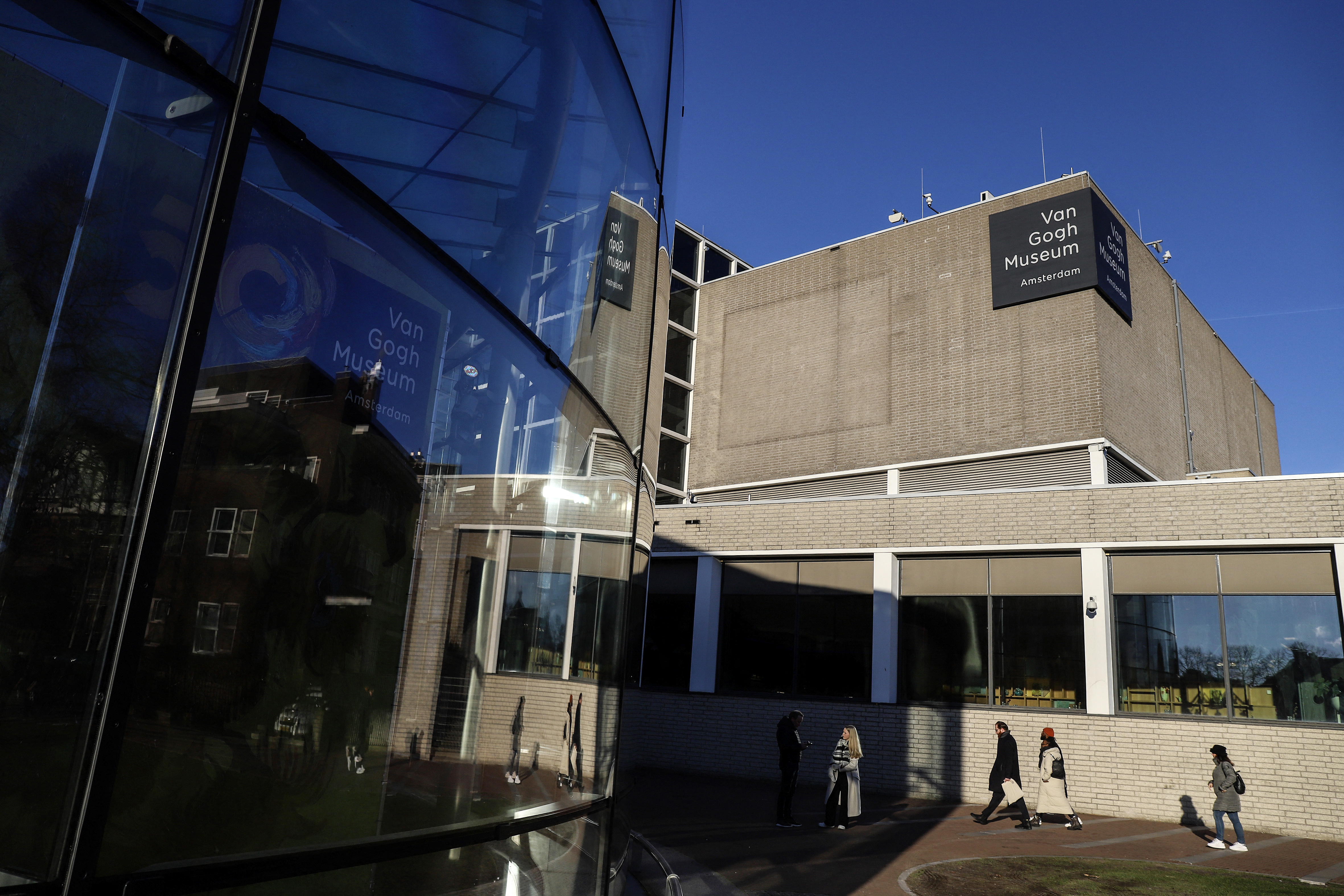 (FILES) This photograph taken on February 8, 2023 shows an outside view of The Van Gogh Museum in Amsterdam.