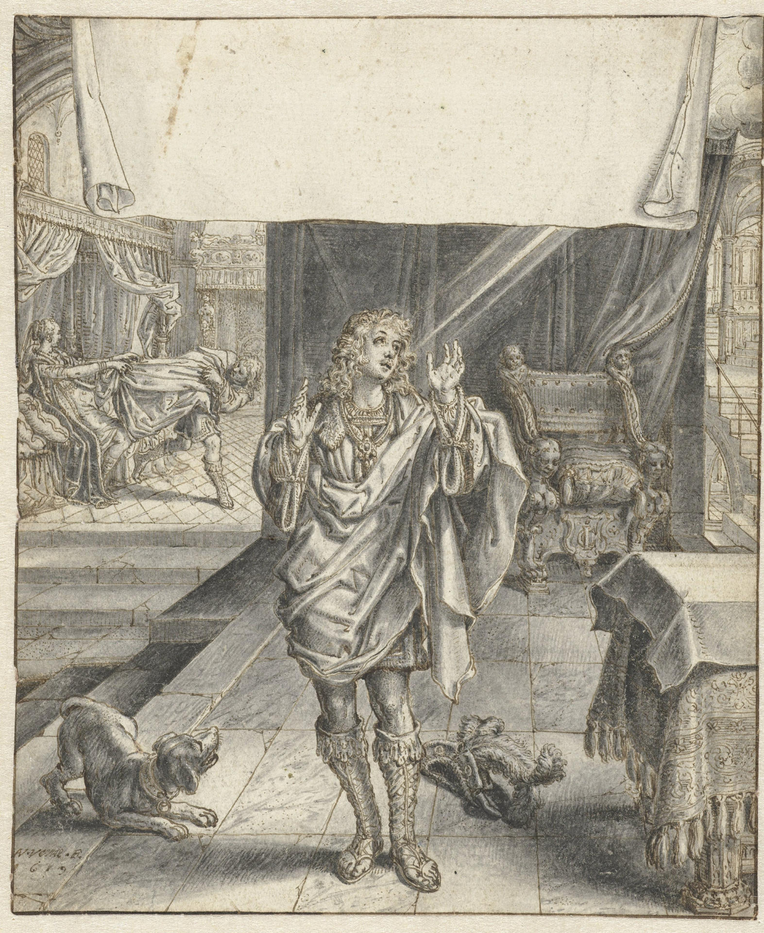 ÁMSTERDAM, 23/09/2025.- El perro que ladra en la pintura La ronda de noche (1642) (en la imagen abajo a la izda) no salió de la imaginación de su pintor Rembrandt, sino de un dibujo de 1619 de Adriaen van de Venne, artista y poeta del Siglo de Oro neerlandés. El hallazgo, publicado hoy por el Rijksmuseum, revela cómo el maestro se apoyaba en modelos existentes para construir su lienzo más famoso. La investigación se enmarca en la Operación Ronda de Noche, el mayor proyecto de estudio y conservación realizado sobre esta obra del siglo XVII, y fue la curadora Anne Lenders, del Rijksmuseum de Ámsterdam, quién reconoció el origen del motivo casi por casualidad, durante una visita a una exposición sobre Van de Venne en otra pinacoteca neerlandesa. EFE/ Rijksmuseum SOLO USO EDITORIAL/SOLO DISPONIBLE PARA ILUSTRAR LA NOTICIA QUE ACOMPAÑA (CRÉDITO OBLIGATORIO)
