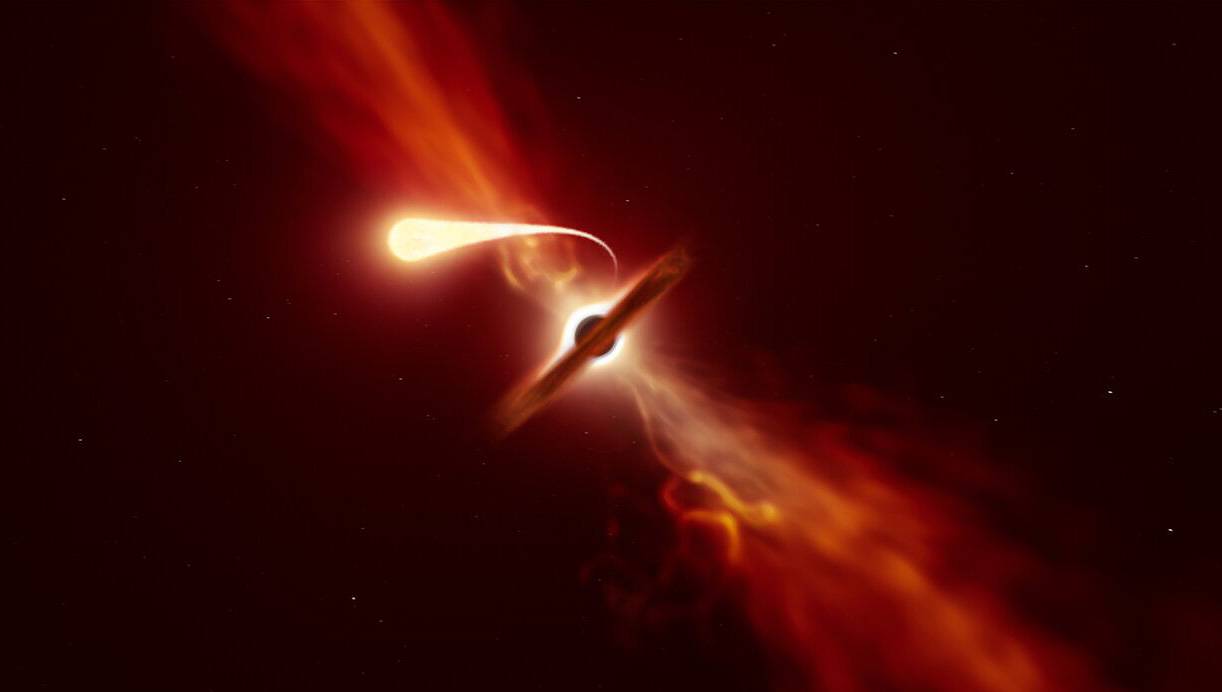 Captan la imagen de una estrella siendo desgarrada por un agujero negro