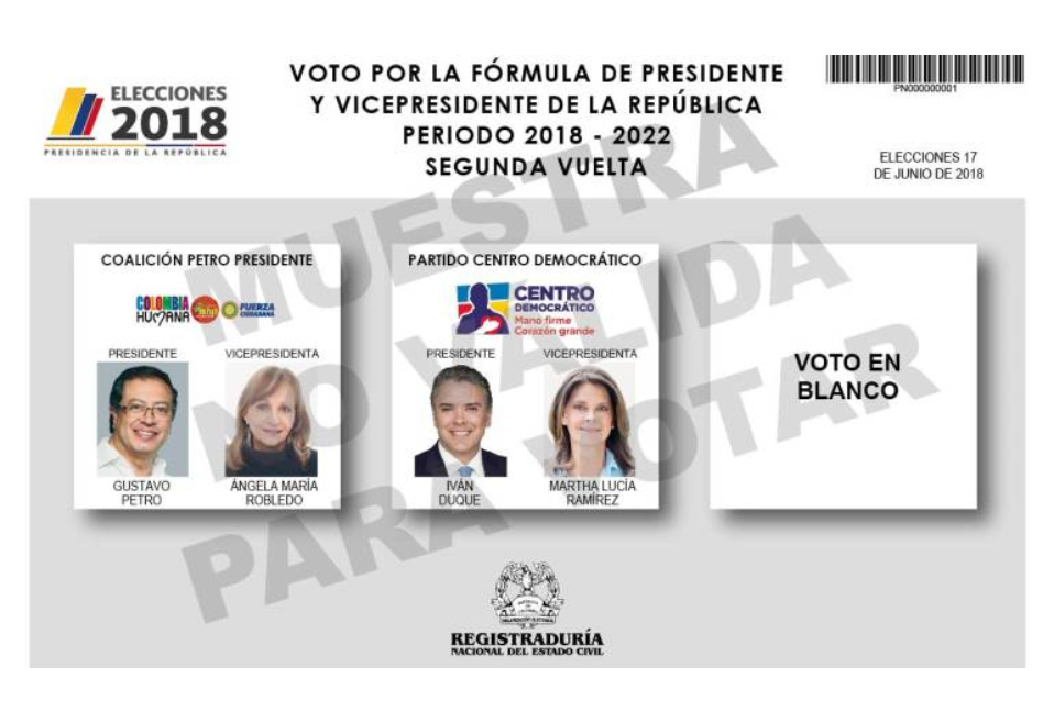 Iván Duque y Gustavo Petro llegaron a segunda vuelta en 2018. Fue el regreso del uribismo al poder, tras los 8 años de Juan Manuel Santos. La candidatura petrista se convirtió en la primera de izquierda en tener un amplio peso ante el centro y la derecha.