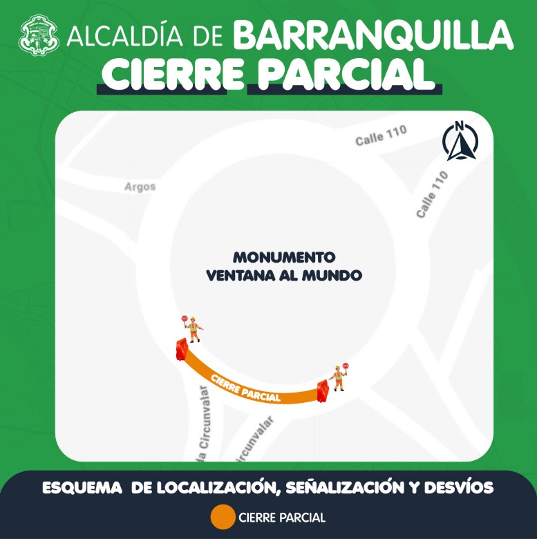 Cierre vial en Barranquilla.
