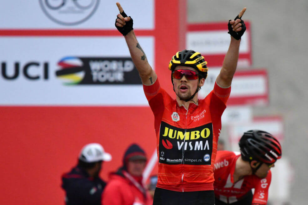 Roglic ganó la sexta etapa del Tour de Abu Dhabi y se afianzó en el liderato