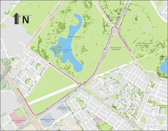 Mapa 1 cierre vial por Rock al Parque