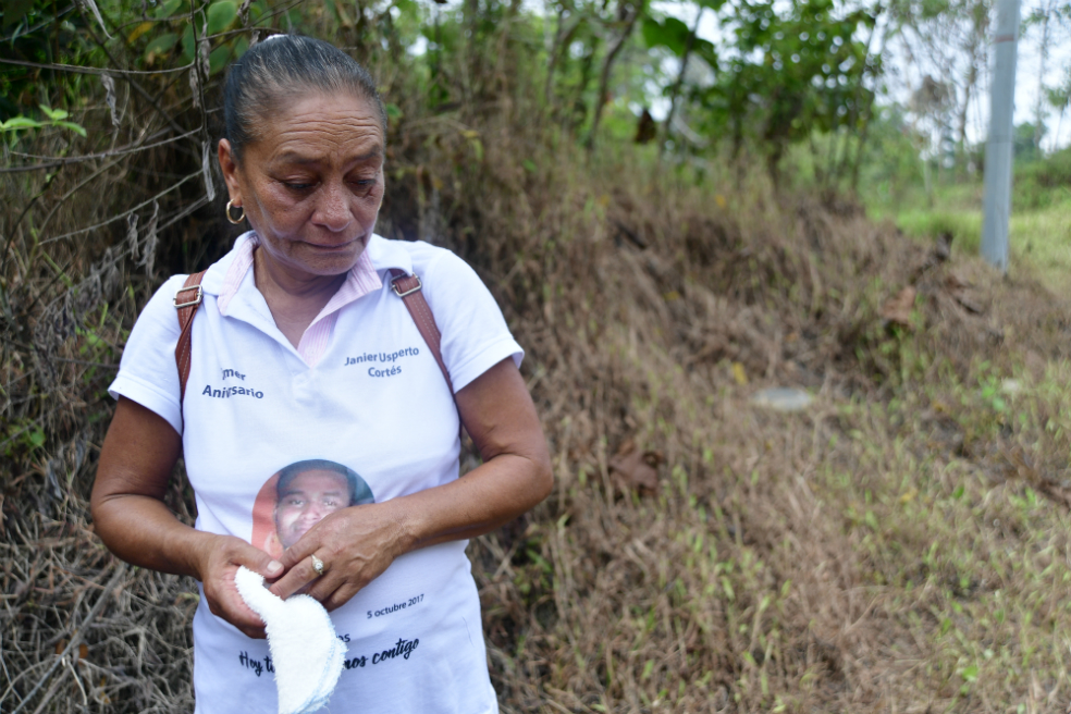 Pie de foto: Marleni Cortés, mamá de Janier Usperto Cortés.