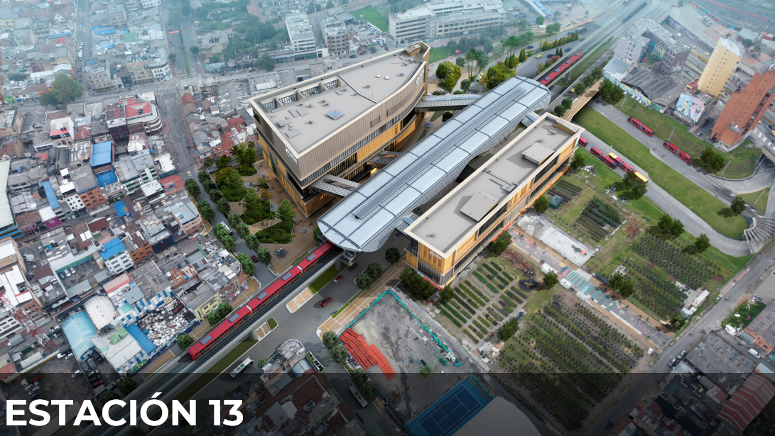 La estación 13, o estación Central, estará ubicada sobre la Av. Caracas entre calles 24A y 26.
