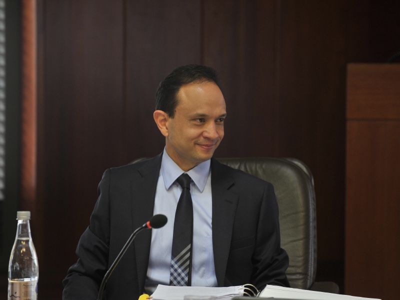 Carlos Bernal Pulido, en la Sala Plena de la Corte Constitucional, cuando todavía era magistrado. / Archivo El Espectador.