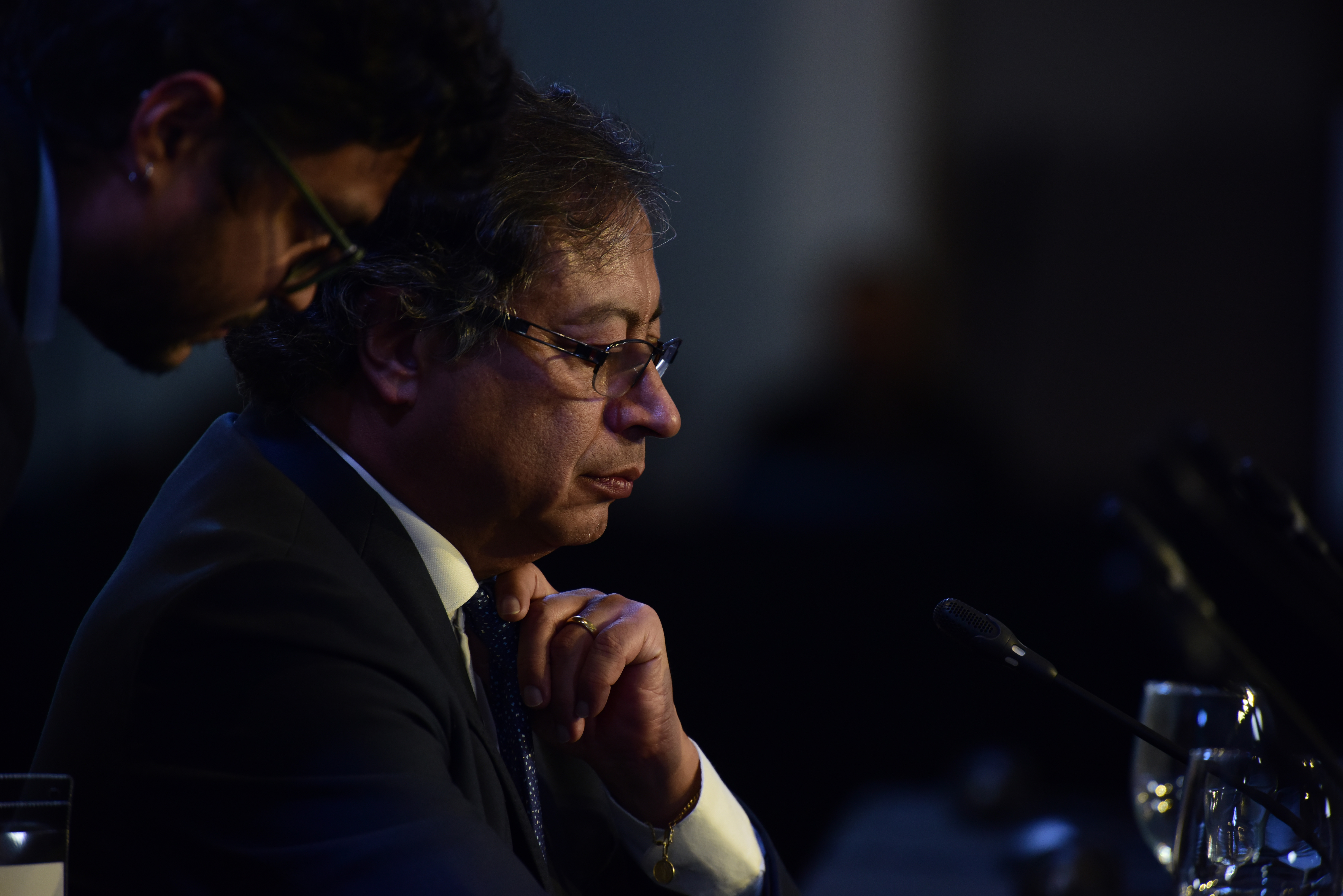 AME8719. BUENOS AIRES (ARGENTINA), 24/01/2023.- El Presidente de Colombia, Gustavo Petro, ofrece una rueda de prensa durante la Cumbre de la CELAC, hoy en Buenos Aires (Argentina). La VII Cumbre de la Celac reunirá este martes en el céntrico hotel Sheraton de Buenos Aires a representantes de los 33 países de América Latina y el Caribe. EFE/ Matías Martín Campaya