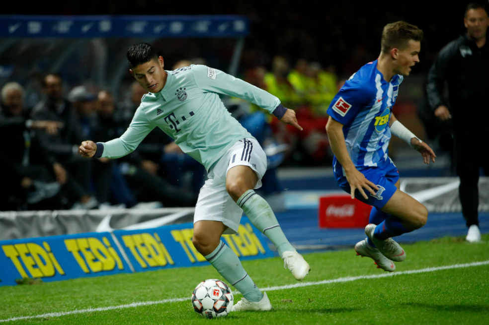 Con James como titular, Bayern Múnich perdió ante el Hertha Berlín