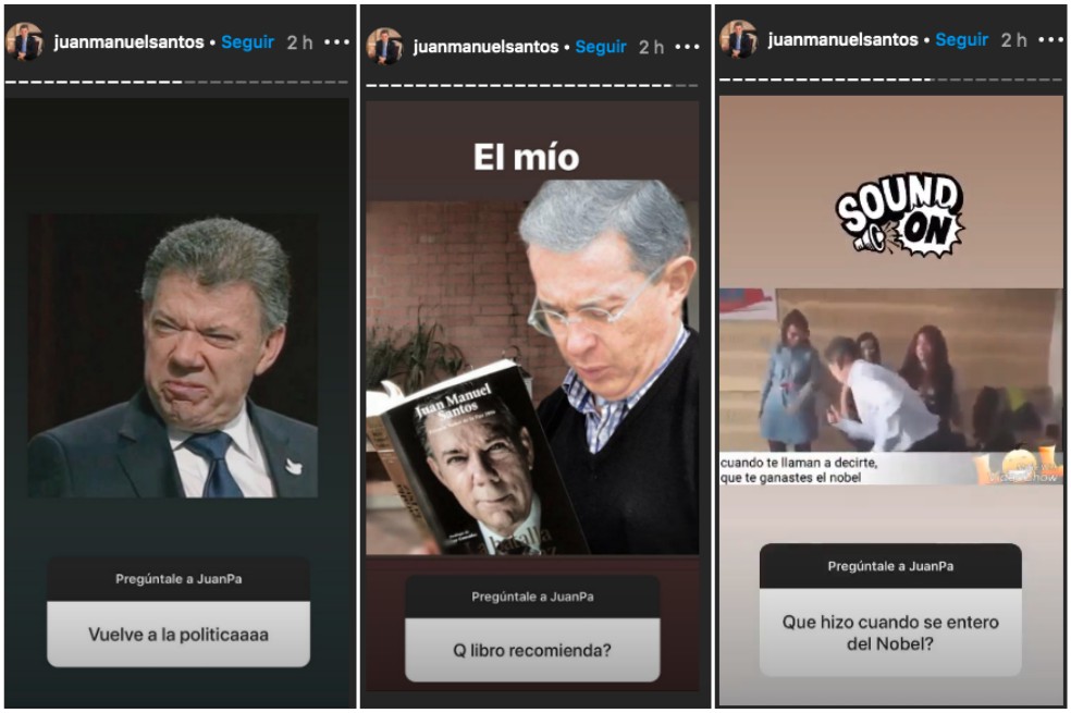 Estas fueron algunas de las respuestas que dio el expresidente en Instagram.