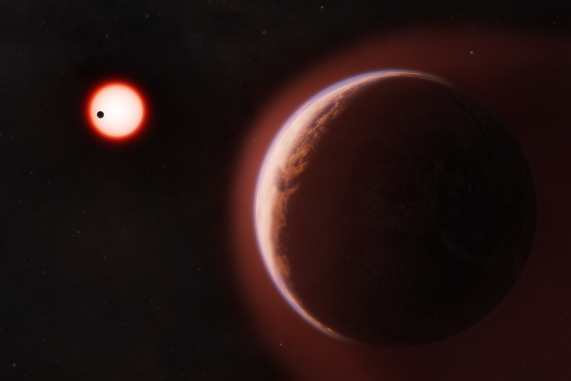 Descubren una atmósfera escapando de un planeta rocoso en la zona habitable de su estrella