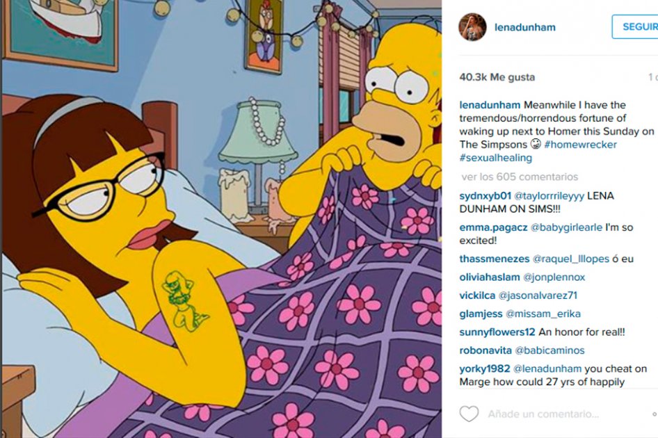 Lena Dunham cuenta detalles sobre la novia de Homero Simpson