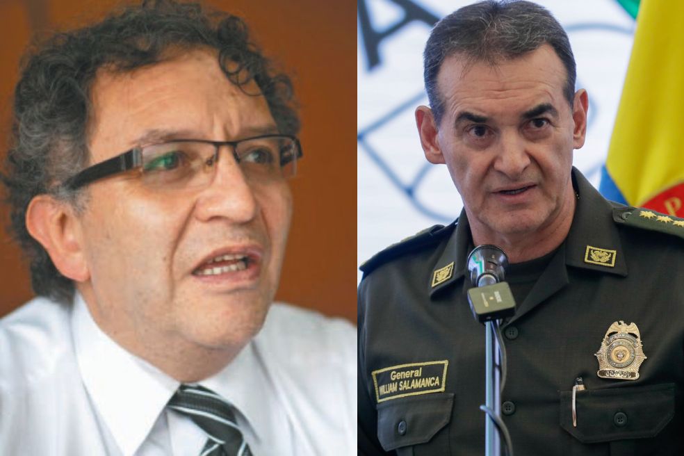 Jorge Lemus, director encargado de la DNI, y general William Salamanca, comandante de la Policía.