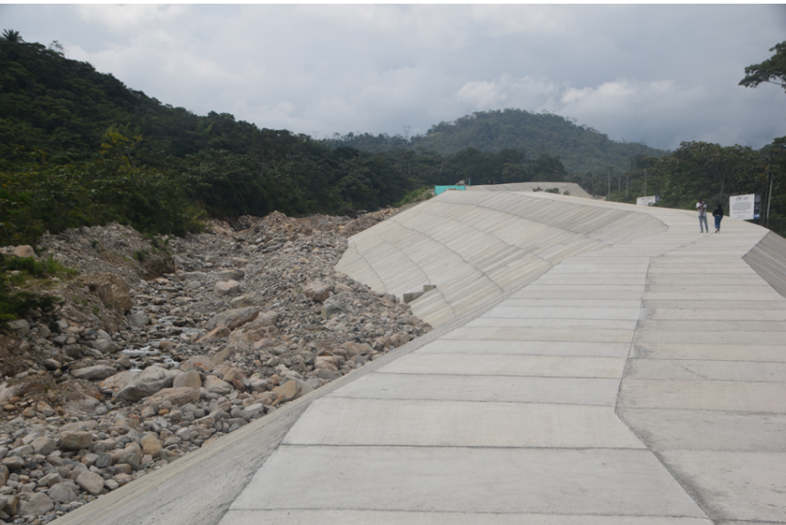 Obras de mitigación del Río Sangoyaco, Mocoa (Putumayo), 2023.