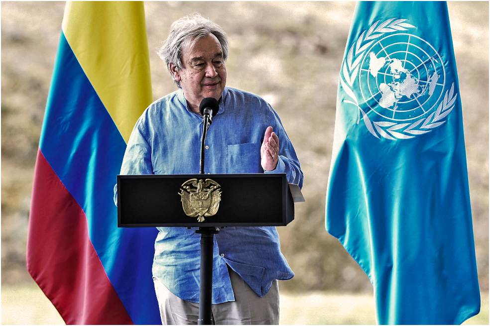 Los logros y enemigos de la paz en Colombia, según Antonio Guterres