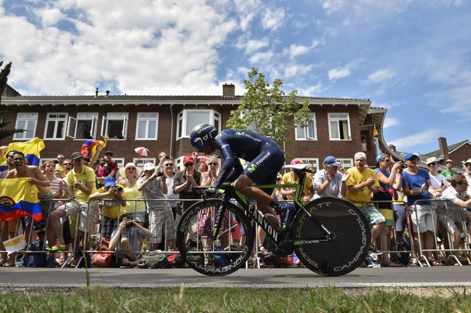 Nairo Quintana en la contrarreloj individual del Tour de Francia. Foto: AFP