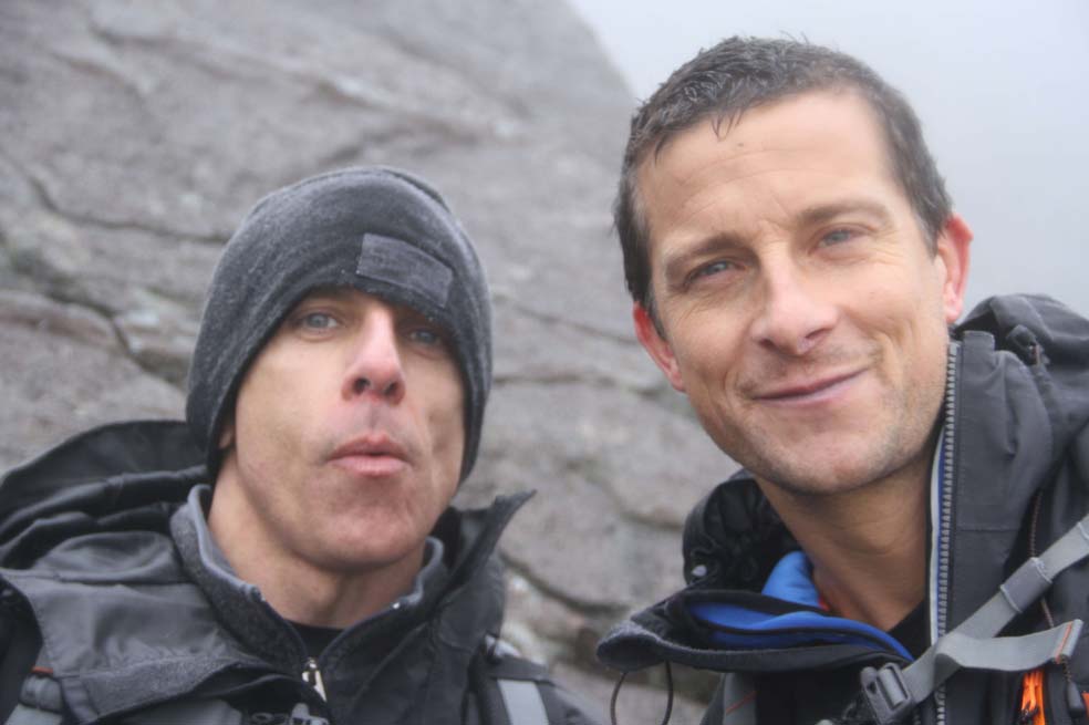 Actor Ben Stiller en programa de Bear Grylls