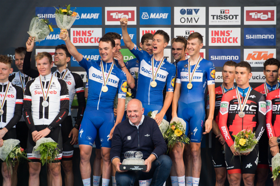 Quick Step ganó la contrarreloj por equipos en el Mundial de Innsbruck