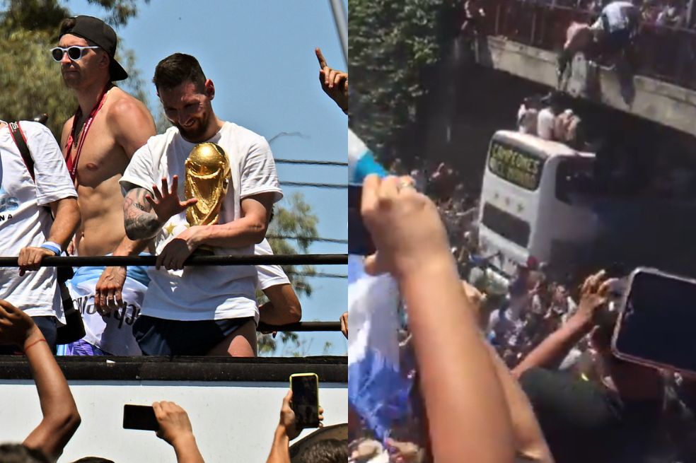 Video: La caravana de Argentina se suspendió por hinchas que se lanzaron al bus