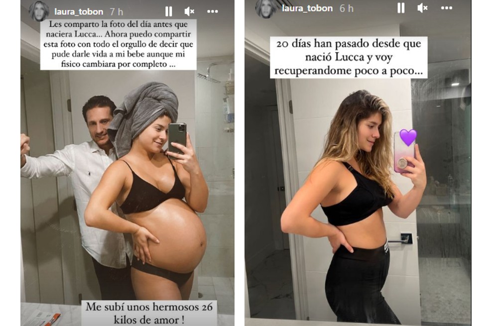 La presentadora contó que con su embarazo subió 26 kilos. El pequeño nació el 29 de diciembre del 2021.