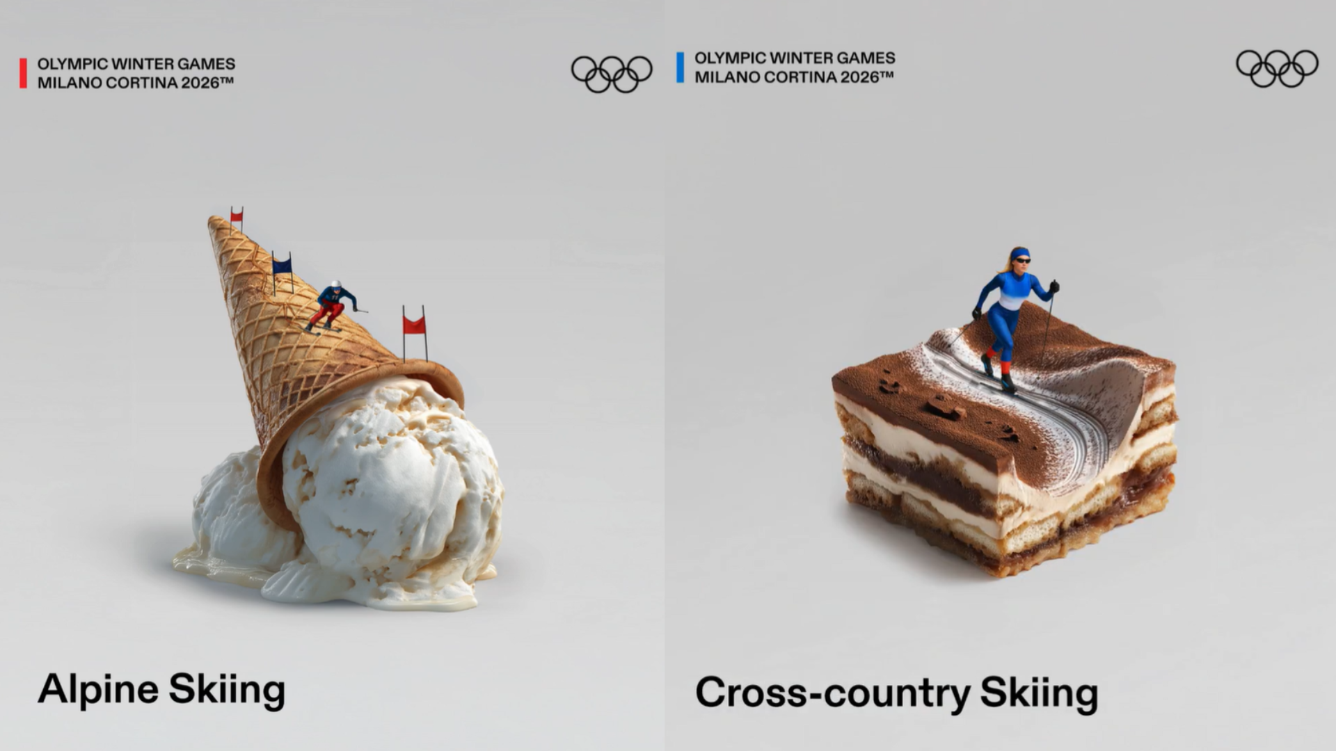De la lasaña al tiramisú: así se ilustran los deportes de invierno en Milano Cortina 2026
