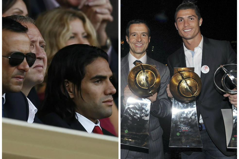 El agente portugués representa entre otros a Cristiano Ronaldo, y los colombianos James Rodríguez y Radamel Falcao García.