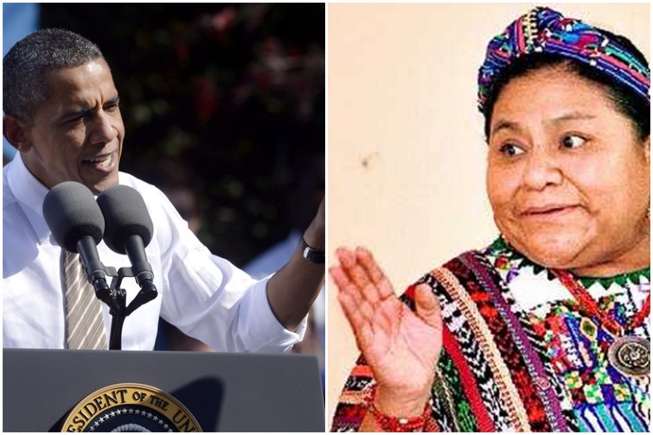 Guiño de Rigoberta Menchu a Barack Obama