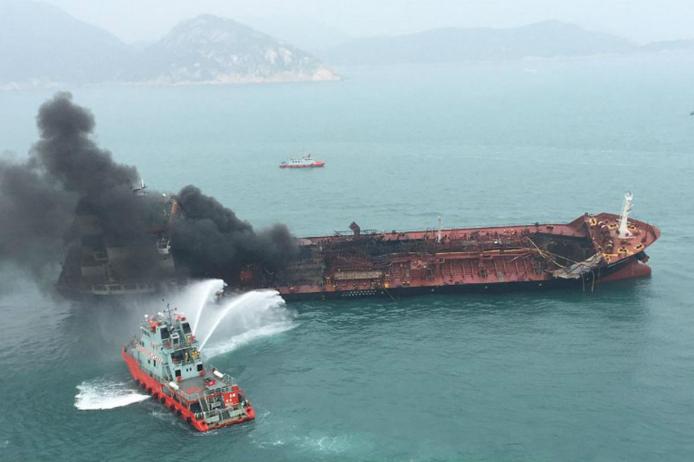 La explosión ocurrió en la mañana del pasado lunes. / HONG KONG GOVERNMENT FLYING SERVICE / AFP 