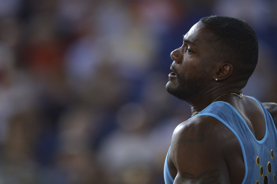 Justin Gatlin ganó los 100 metros en la cita de la Liga Diamante en Roma. Foto: AFP
