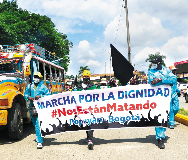 La Marcha por la Dignidad llega a Bogotá para exigir protección a la vida