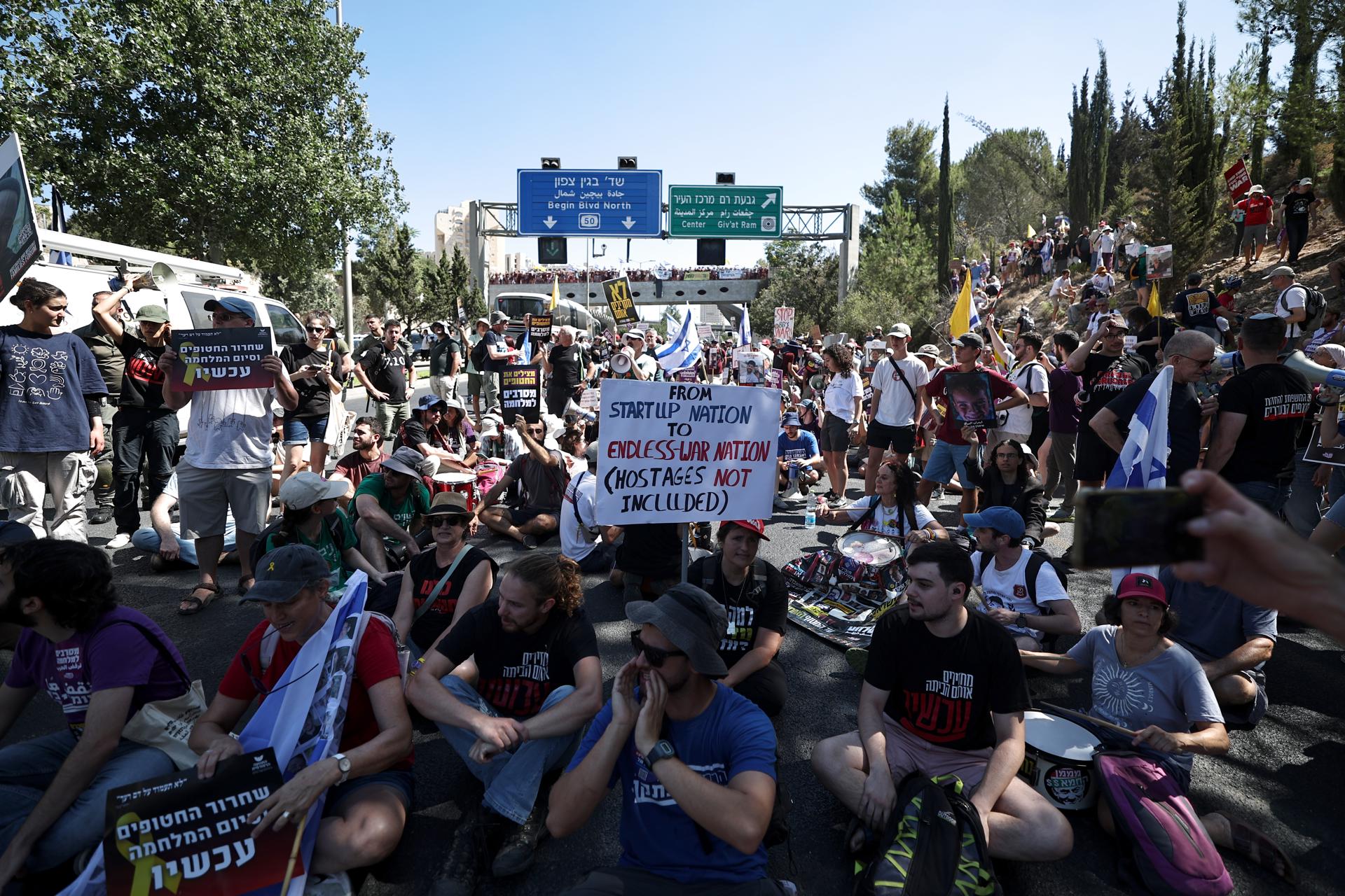 Israel vivió protestas a favor de los rehenes y de un cese al fuego en Gaza