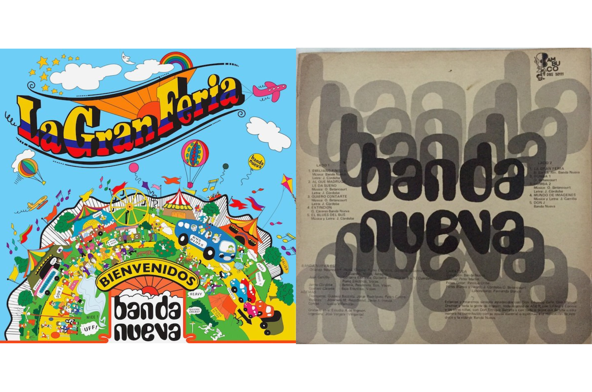 Portada y contraportada del álbum "La Gran Feria" de Banda nueva.