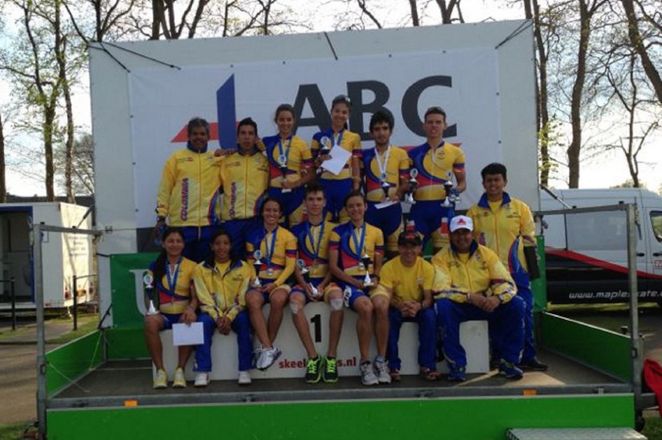 Colombia dominó la Copa Europea de patinaje de carreras