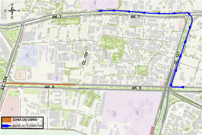 Cortesía SDMCortesía SDM•Los conductores que circulen en sentido oriente-occidente por la calle 127 y desean tomar la carrera novena al norte, deberán tomar la calle 127 al occidente y la carrera 19 al norte.