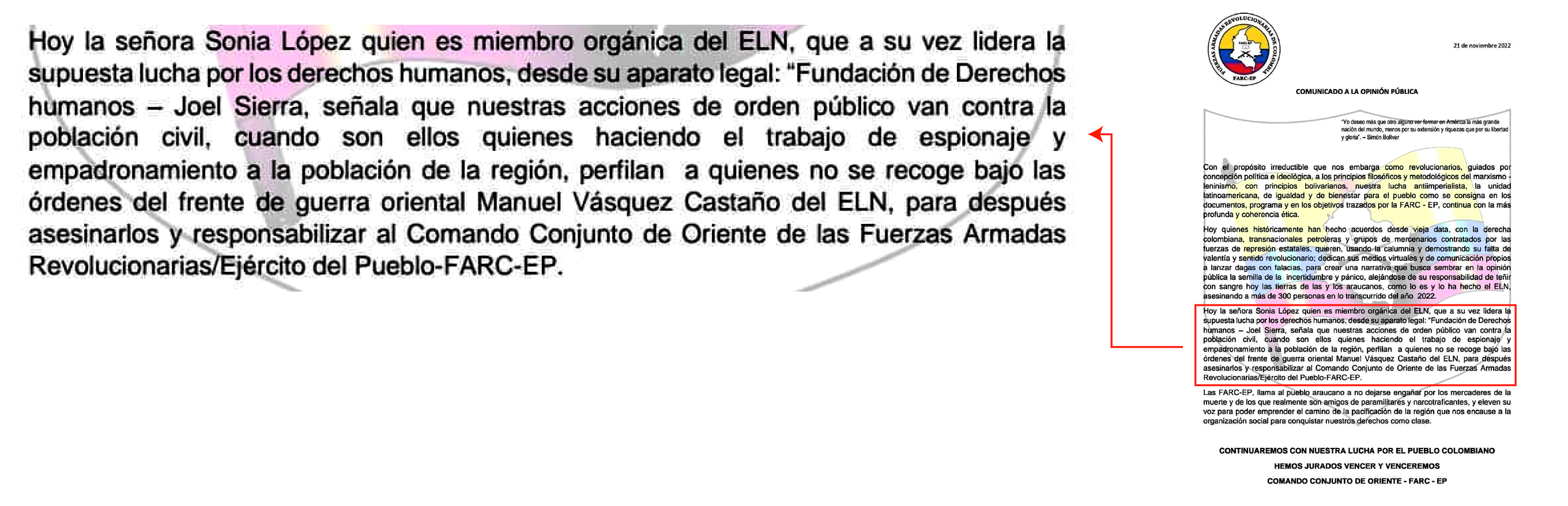 Este es el comunicado de las disidencias que circuló el 21 de noviembre