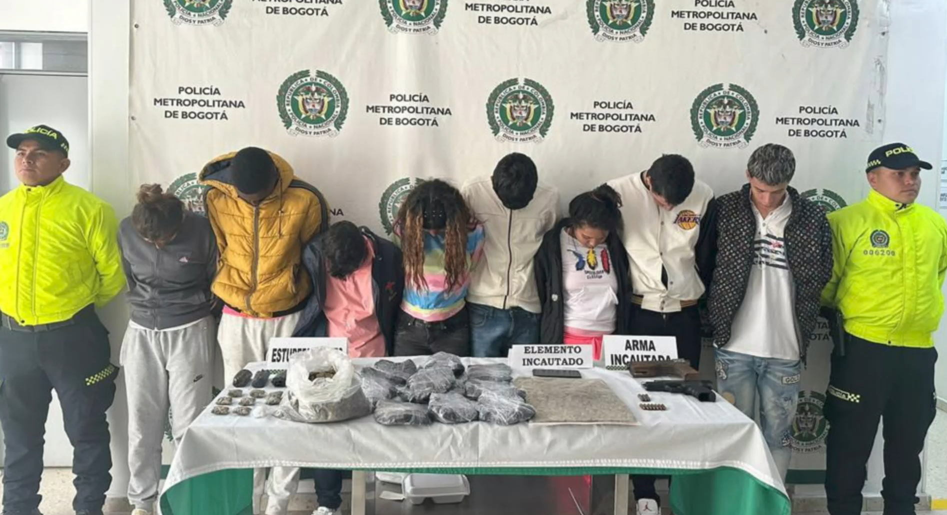 Capturan a los ‘Literama’, banda señalada por microtráfico y homicidios en Engativá