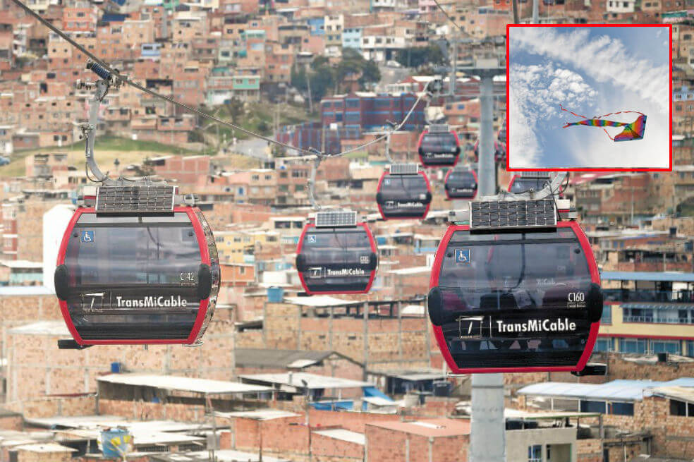 Prohíben elevar cometas en las inmediaciones del Transmicable, en Bogotá